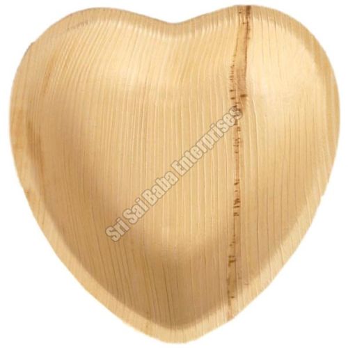 Areca Sheath Plate, Size : 16cm Heart Shape