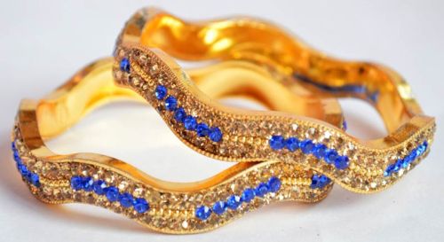 Amazing Golden Blue Lac Bangles