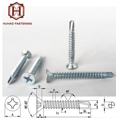 Galvanized Countersunk Head Self Drilling Screw 3.9-4.8mm