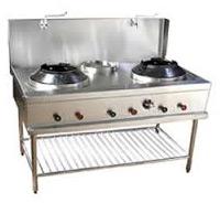 Gas Chinese Cooking Range, For Industrial, Color : Metallic