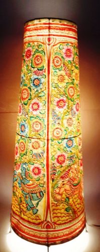 Hand Painted Leather Floor Lamp Elephant