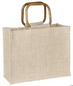 Natural Fancy Bag With Bamboo Handle