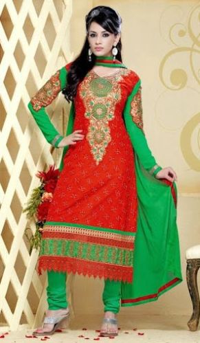 Biba Embroidered Semi Stitched Suits