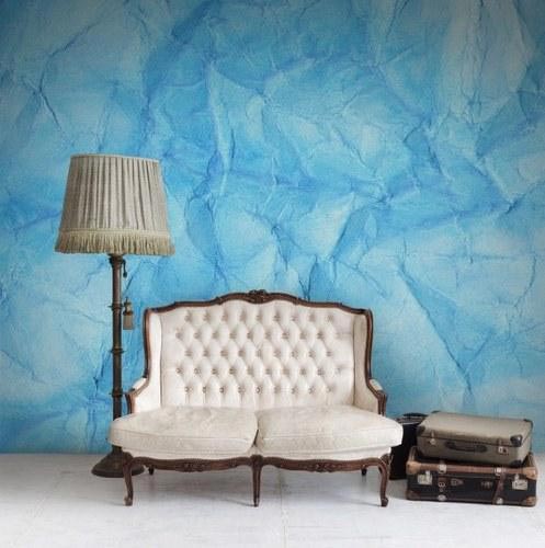 Sky Blue Customized Wallpaper for Living Room