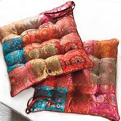 Cotton Printed Chair Pad, Technics : Attractive Pattern, Washed