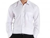 Mens White Formal Shirt, For Anti-Shrink, Anti-Wrinkle, Breathable, Quick Dry, Technics : Attractive Pattern