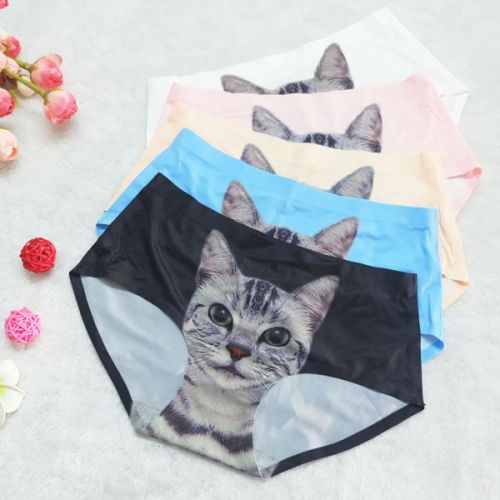 Ladies Printing Cat Underpants Womens 3d Print Underwear