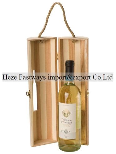 Wooden Wine Boxes With A Rope Handle