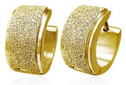 Stainless Steel Logo Stones Stud Earrings