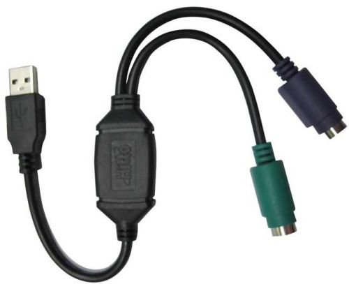 USB 2.0 To PS/2 Cable, Packaging Type : white&black