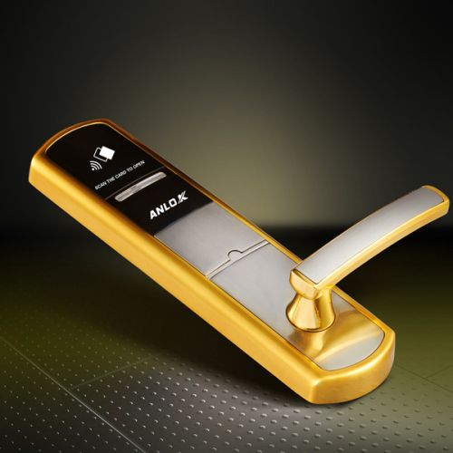 Mifare Door Lock With Gold/Nickel Surface Finish, Made Of Zinc Alloy