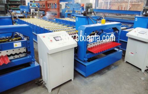 Corrugated Roof Board Roll Forming Machine, Packaging Type : blue