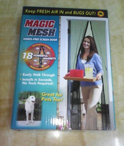 Megic Mesh Screen Door, Packaging Type : black