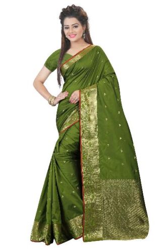 BEAUTIFUL GREEN PURE SILK SAREE