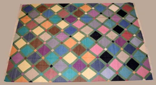 Multicolor Cotton Flat Weave Rug, For Homes, Offices, Restaurant, Size : 4x6 Feet