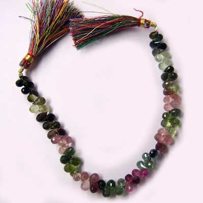 Multi Tourmaline Drop Beads