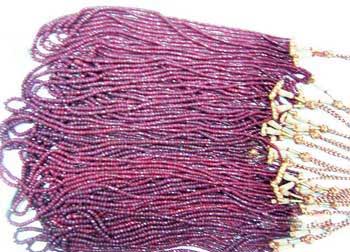 Ruby Faceted Beads