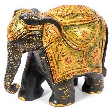 Wooden elephant statue