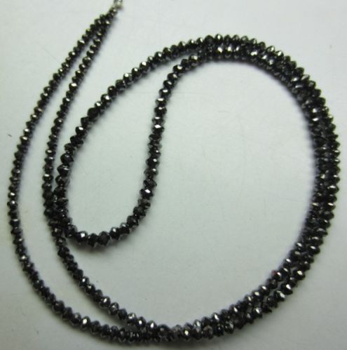 Black Diamond Beads, Length : 17-24 Inches