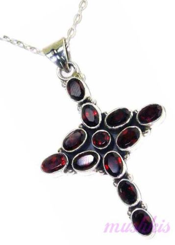 Sterling Silver Cross Pendant Chain Necklace, Necklaces Type : Designer