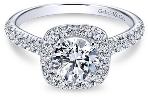 White Gold Round Halo ENGAGEMENT RING