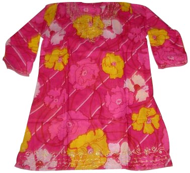 Ladies Kurti (Pink Printed)