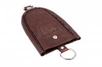 Plain Polished Leather Keychain, Color : Brown