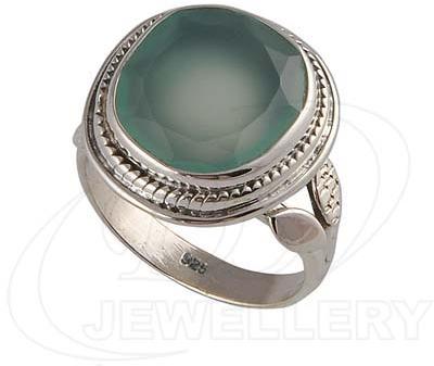 Oval Gemstone Chalcedony Ring, For Jewellery, Color : Aqua