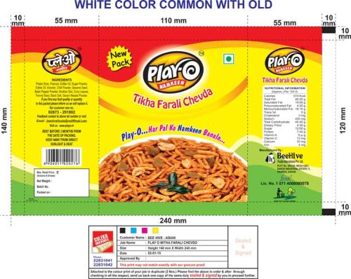 Play-O Tikha Farali Chevda Namkeen, For Snacks, Packaging Type : Plastic Packet