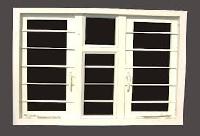 Powder Coated Steel Window Grills, Color : White for Security Decor