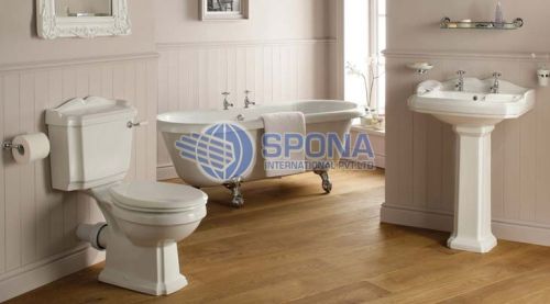 Oval Composite White Bathroom Suite, For Home, Offices