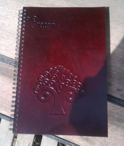 Rectangular Organic Leather Notebook, For Home, Office, School, Pattern : Plain Printed
