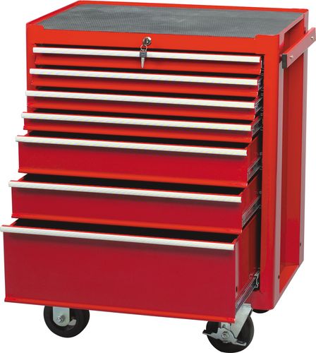 Red 7 Drawer Professional Roller Cabinet