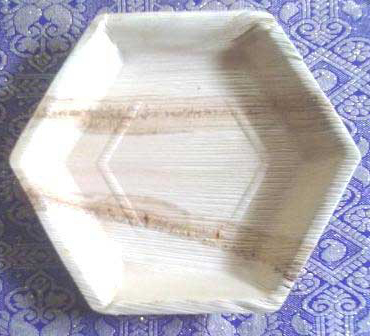 Hexagonal Shaped Areca Leaf Plates