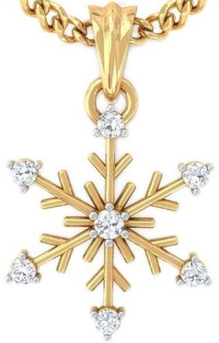 Diamond Gold Pendant (CWDP217), Purity : 20crt, 18crt