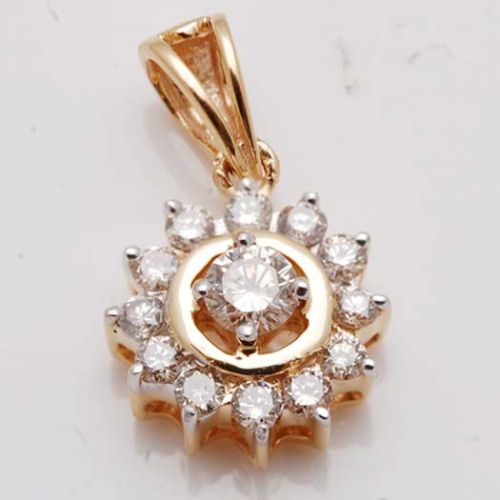 Diamond Gold Pendant (CWDP218), Purity : 20crt, 18crt