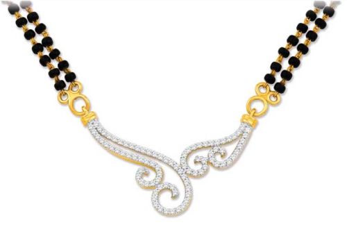 Diamond Mangalsutra Pendant (CWDM225), Size : 10mm, 15mm, 20mm, 25mm