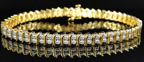 Polished Diamond Tennis Bracelet (CWDTB227), Occasion : Casual Wear, Festive Wear, Party Wear, Wedding Wear