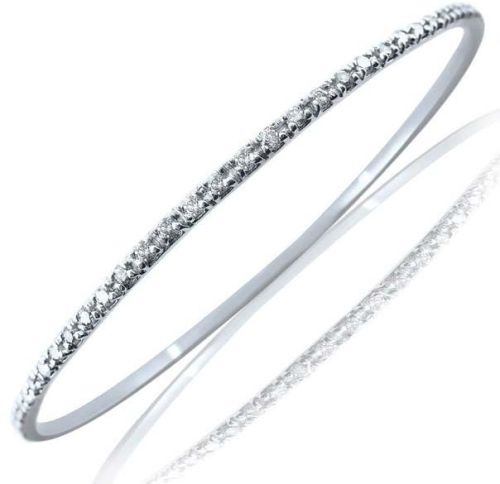 Diamond White Gold Bangle (CWDWGB244), Occasion : Daily Use, Engagement, Party, Wedding