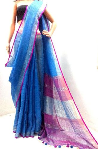 Karru Krafft Handloom Pure Linen Saree