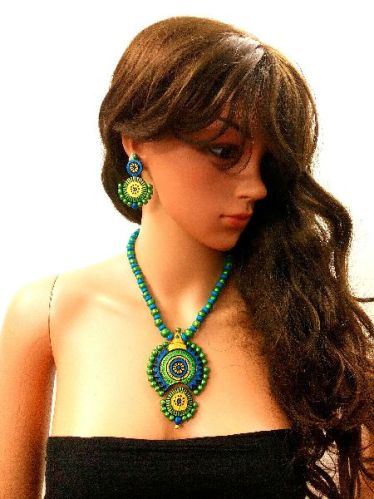 Baked Clay Handmade Terracotta NECKLACE, Gender : Women