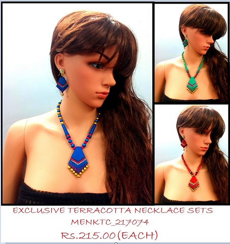 Baked Clay Terracotta Necklace Sets, Gender : Women Teenager