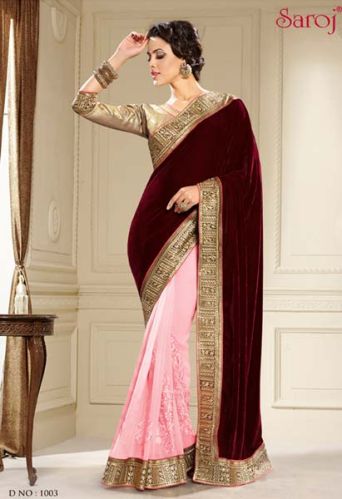 Trendy Velvet Saree