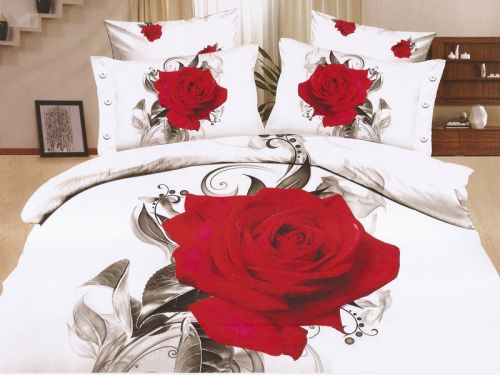 Bed linen, Material : Cotton, satin strips