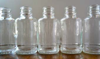 Clear Cut Glass Apothecary Bottles