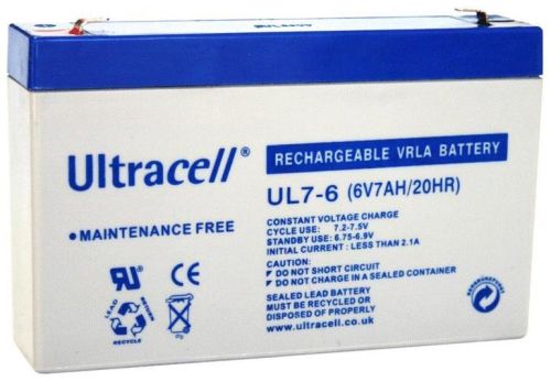 Ultracell Battery, Battery power : 7000 MAh, Model Number : UL7-6