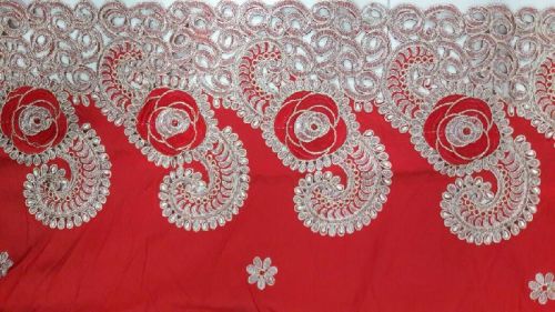 Silk Taffeta Embroidered Fabric