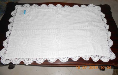 Linen Lace Pillow Cover, Size : 20