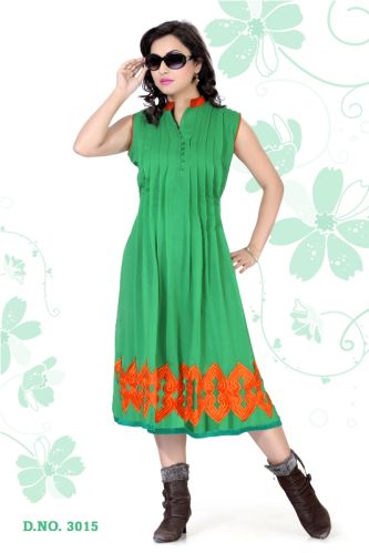 Bridal Fancy Party Wear Kurti, Color : Green