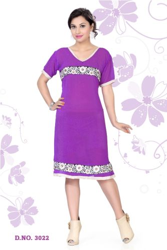 Designer Party Wear Fancy Kurti, Color : Purple